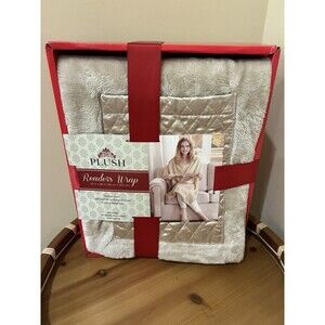 NWT Stein Mart Plush Readers Wrap Beige Blanket